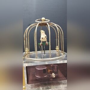 Vintage birdcage music box Sanyo Japan